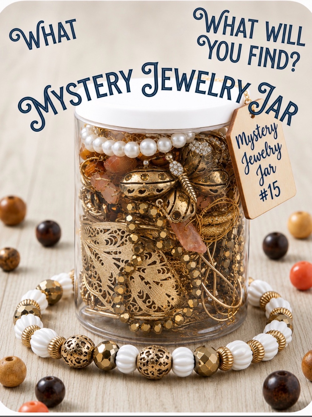 Golden Hour Treasure Mix Mystery Jewelry Jar #15 ✨🌞
